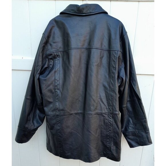 Wilsons Leather M Julian Classic Mid-Length Leather Thinsulate Coat Black Size L - Picture 2 of 13